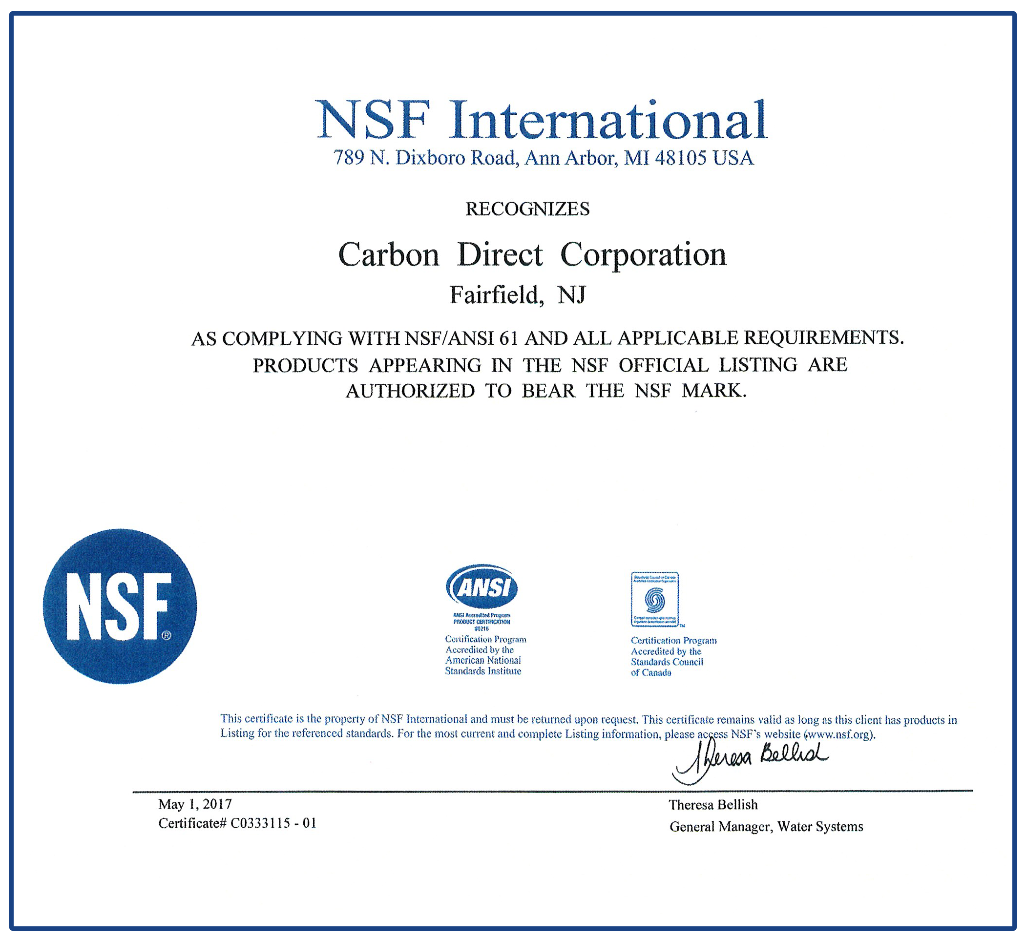 certificate